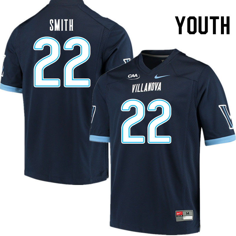 Youth #22 Devin Smith Villanova Wildcats College Football Jerseys Stitched Sale-Navy